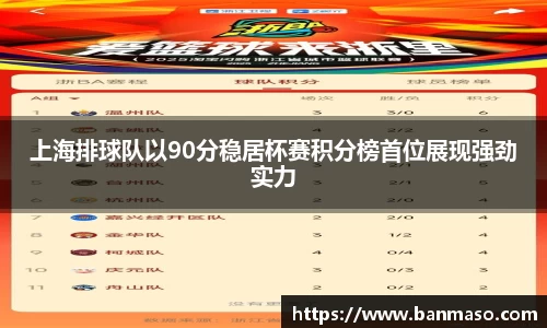 上海排球队以90分稳居杯赛积分榜首位展现强劲实力